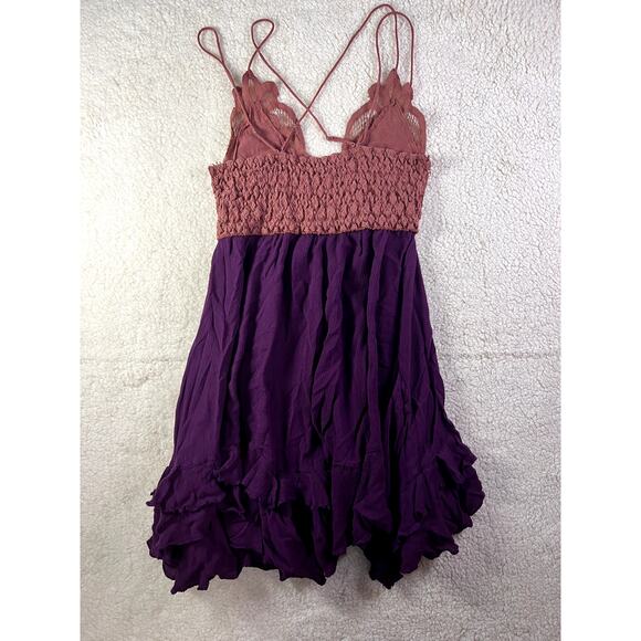 Free People One Dress Women's Size Small Fairycore Boho Lace Handkerchief Skirt - Picture 2 of 8